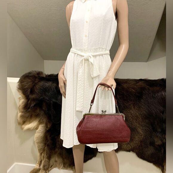 Handmade Genuine Premium Cowhide “Tulip” Kisslock Wristlet/Shoulder Bag - Picture 4 of 16